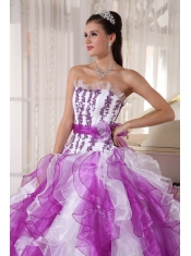 2013 Colorful Ball Gown Strapless Organza Beading Quinceanera Dress