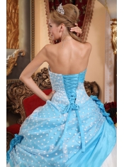 Beautiful Ball Gown Strapless Floor-length Taffeta and Tulle Hand Made Flowers Quinceanera Dress