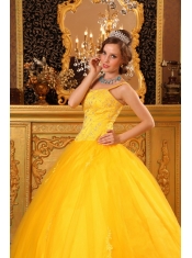 Cheap Ball Gown Spaghetti Straps Floor-length Beading Satin and Organza Orange Quinceanera Dress