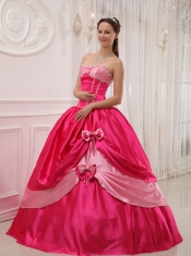 Coral Red Ball Gown Sweetheart Floor-length Satin   Appliques with Beading Quinceanera Dress