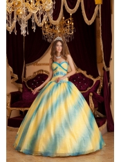 Elegant Ombre Color Ball Gown Sweetheart Beading Organza Quinceanera Dress
