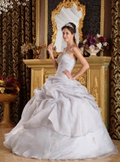 Grey Ball Gown Sweetheart Floor-length Organza Beading Quinceanera Dress