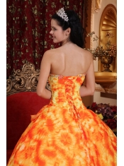 Light Yellow Ball Gown Sweetheart Floor-length Tulle Beading Quinceanera Dress
