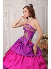 Multi-color Ball Gown Strapless Floor-length Appliques  Quinceanera Dress
