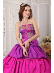 Multi-color Ball Gown Strapless Floor-length Appliques  Quinceanera Dress
