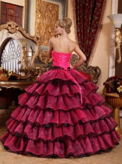Multi-color Ball Gown Strapless Floor-length Organza Appliques Quinceanera Dress
