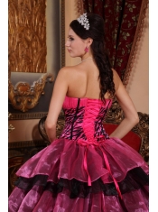 Multi-color Ball Gown Sweetheart Floor-length Organza Ruffles Quinceanera Dress