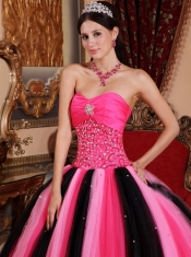 Multi-color Ball Gown Sweetheart Floor-length Tulle Beading Quinceanera Dress