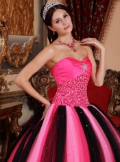 Multi-color Ball Gown Sweetheart Floor-length Tulle Beading Quinceanera Dress