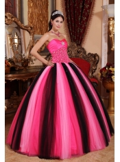 Multi-color Ball Gown Sweetheart Floor-length Tulle Beading Quinceanera Dress