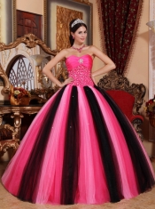 Multi-color Ball Gown Sweetheart Floor-length Tulle Beading Quinceanera Dress