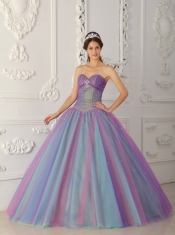 Multi-color Ball Gown Sweetheart Floor-length Tulle Beading Quinceanera Dress