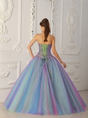 Multi-color Ball Gown Sweetheart Floor-length Tulle Beading  Quinceanera Dress