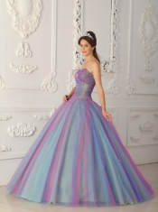 Multi-color Ball Gown Sweetheart Floor-length Tulle Beading  Quinceanera Dress