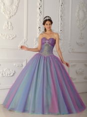 Multi-color Ball Gown Sweetheart Floor-length Tulle Beading  Quinceanera Dress