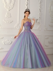 Multi-color Ball Gown Sweetheart Floor-length Tulle Beading  Quinceanera Dress