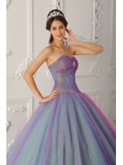Multi-color Ball Gown Sweetheart Floor-length Tulle Beading  Quinceanera Dress