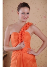 Orange Empire One Shoulder Sweep/Brush Train Chiffon Prom Dress