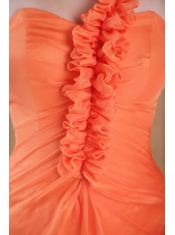 Orange Empire One Shoulder Sweep/Brush Train Chiffon Prom Dress