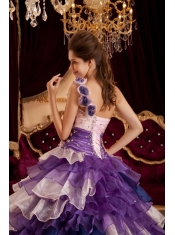 Perfect A-line / Princess One Shoulder Floor-length Ruffles Quinceanera Dress