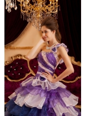 Perfect A-line / Princess One Shoulder Floor-length Ruffles Quinceanera Dress