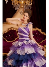 Perfect A-line / Princess One Shoulder Floor-length Ruffles Quinceanera Dress