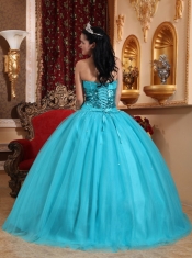 Popular Ball Gown Sweetheart Floor-length Tulle Beading Quinceanera Dress