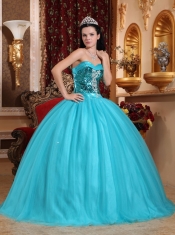 Popular Ball Gown Sweetheart Floor-length Tulle Beading Quinceanera Dress