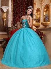 Popular Ball Gown Sweetheart Floor-length Tulle Beading Quinceanera Dress