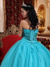 Popular Ball Gown Sweetheart Floor-length Tulle Beading Quinceanera Dress
