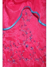 Rose Pink Ball Gown Strapless Floor-length Organza Appliques Quinceanera Dress