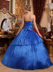 Royal Blue Ball Gown Sweetheart Floor-length Organza Quinceanera Dress