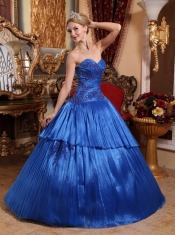 Royal Blue Ball Gown Sweetheart Floor-length Organza Quinceanera Dress