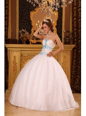 Baby Pink Ball Gown Strapless Floor-length Satin and Organza Embroidery  Quinceanera Dress