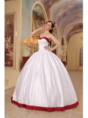 White Ball Gown Sweetheart Floor-length Satin Quinceanera Dress