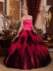 Wonderful Ball Gown Strapless Floor-length Tulle Beading Quinceanera Dress