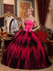 Wonderful Ball Gown Strapless Floor-length Tulle Beading Quinceanera Dress