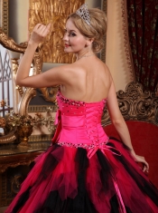 Wonderful Ball Gown Strapless Floor-length Tulle Beading Quinceanera Dress
