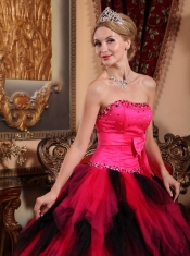 Wonderful Ball Gown Strapless Floor-length Tulle Beading Quinceanera Dress