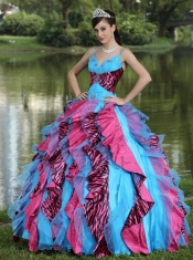 Quinceanera Dress Organza Straps Beading