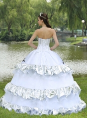 Quinceanera Dress Ball Gown For Military Ball Appliques On Taffeta Organza Strapless
