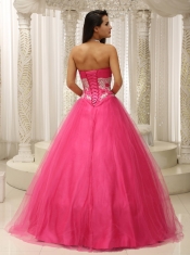 Quinceanera Dress With Sweetheart and Appliques Decorate Waist Tulle