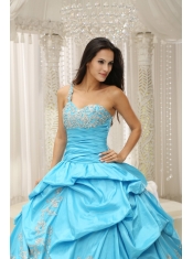 Quinceanera Dress Embroidery Decorate With Organza