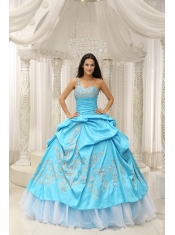 Quinceanera Dress Embroidery Decorate With Organza