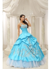 Quinceanera Dress Embroidery Decorate With Organza