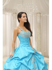 Quinceanera Dress Embroidery Decorate With Organza