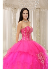 Quinceanera Dress Custom Made Hot Pink Sweetheart Embroidery  In 2013