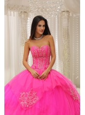 Quinceanera Dress Custom Made Hot Pink Sweetheart Embroidery  In 2013