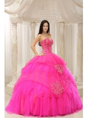 Quinceanera Dress Custom Made Hot Pink Sweetheart Embroidery  In 2013