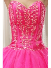 Quinceanera Dress Custom Made Hot Pink Sweetheart Embroidery  In 2013